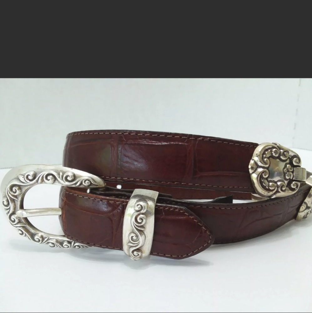 Women's Brighton Alligator Design Leather Belt